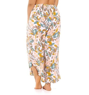 #ad #ad Freshwater Plus Size Pants 3X Swim Cover Up Floral Side Slit Print Pull On New $18.00