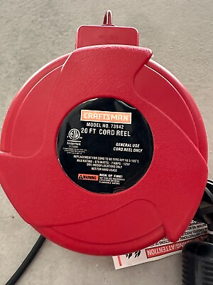 #ad SEARS Craftsman Cord Reel Work Light 20 Ft . Cord 3473942 Works Excellent Cond. $30.00