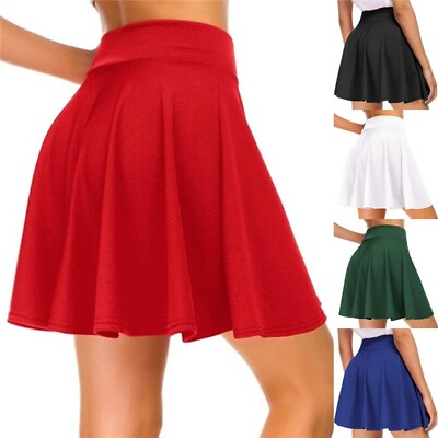 #ad Mini Skater Skirt Women Plus Size 3XL Blue Short Skirt Versatile Casual Basic $14.24