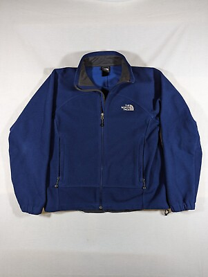 #ad The North Face Fleece Jacket Mens Medium Blue Full Zip Long Sleeve Outdoors $22.99
