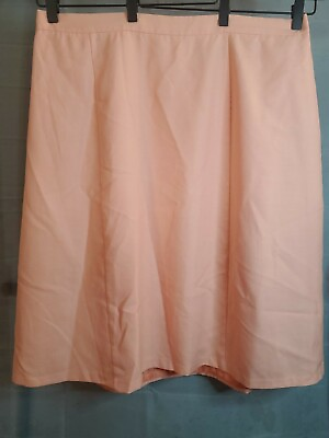 #ad DRESSBARN Skirt Women#x27;s Plus Size 22W peach Midi A line back zipper lined Flowy $19.00