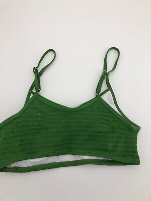 Textured High Neck Green Bikini Top Size Medium $15.29
