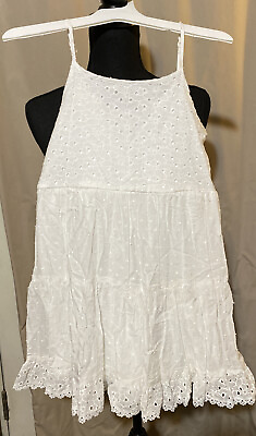 Art Class Eyelet Dress Girls Size Medium 7 8 White Sleeveless NWT Retail $20 $13.40