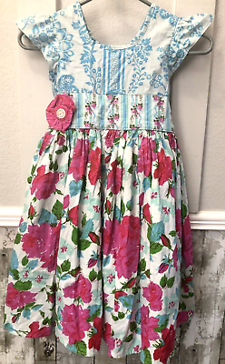 Girls Party Dress Sz 7 Floral Boutique MOXIE amp; MABEL EUC Special Occasion Pink $17.00