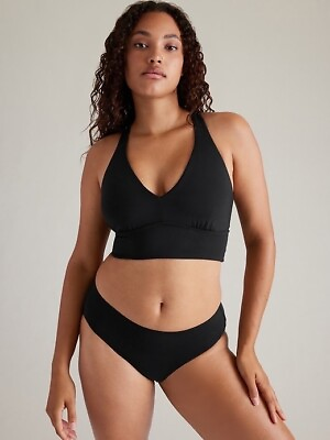 #ad ATHLETA Plunge Bikini Top D DD L Large Black #530868 NEW $24.98