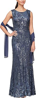#ad Alex Evenings Women#x27;s Long Sleeveless Dress with Shawl $462.97