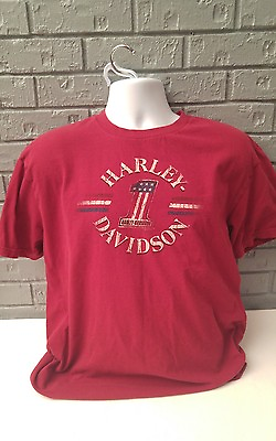 #ad HARLEY DAVIDSON MENS T SHIRT COLUMBIA SOUTH CAROLINA HARLEY SIZE MED. RED $16.99