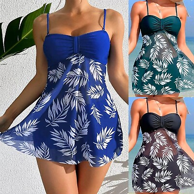 #ad Tankini Swimsuits For Women Plus Size Floral Print High Stretch Surfing Swimming $18.88