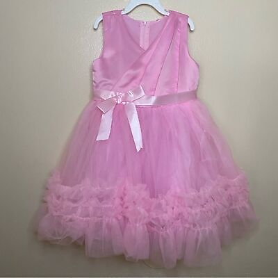 #ad Girls Size 120 6 7 Tulle Party Dress with Front Bow $23.00