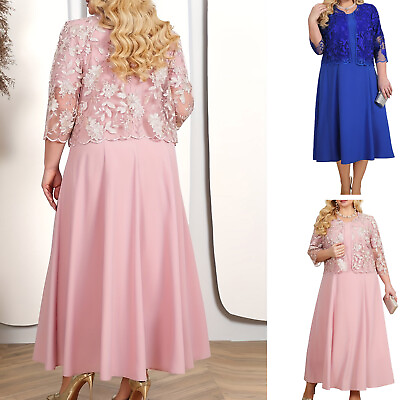 #ad Women#x27;s Ball Gown 2Piece Dress Plus Dresses Elegant Cardigan Mrs Suits A Lined $29.44