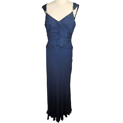 #ad Midnight Blue Maxi Cocktail Dress Size 14 New with Tags $89.25