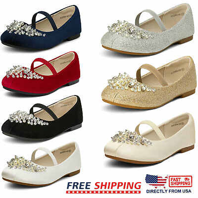 Girls Flat Shoes Mary Jane Shoes Princess Shoes Party Wedding Dress Shoes $23.19