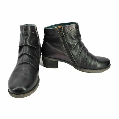 #ad PIKOLINOS Slouch Leather Ankle Boots Black Womens Size US 9.5 10 EU 40 $34.99