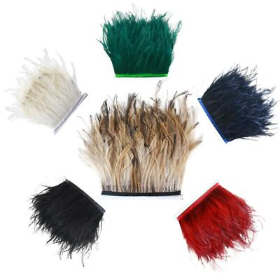 1 5 10 Meters Ostrich Feather 10 20cm 4 8Inch For Matching Satin Trims Diy Dress $31.99