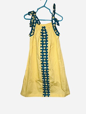 #ad Handmade Blue amp; Yellow Pillowcase Summer Dress Girls Size 4 5 $9.95