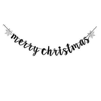 Merry Christmas Black Banner Garlands for Christmas Party Sign Be Merry $23.62