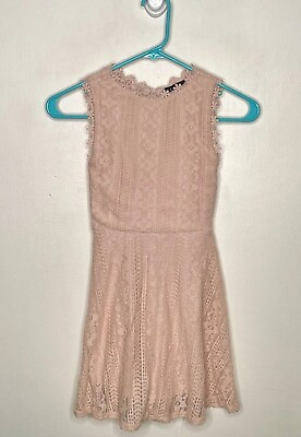 #ad By amp; By Girl Floral Lace Overlay Dress Girls Size 7 Sleeveless Pink Formal Party $5.24