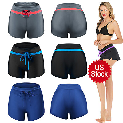 #ad Women Relaxed Swim Shorts Tankini Bottoms Bikini Sport Yoga Board Beach Swimwear $7.04