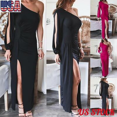 Sexy Womens Cold Shoulder Maxi Dress Ladies Evening Party Cocktail Long Dress US $21.08