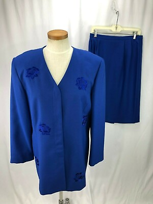 #ad Karen Stuart Women#x27;s Blue Skirt Suit 14 $31.98