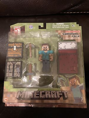 #ad #ad Official Minecraft 2014 Series 1 Overworld Player Survival Pack Playset $12.99