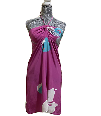 #ad Tadashi Dress Floral Halter Silky Shoji Classic Vacation Party Women’s Sz 2 $119.98
