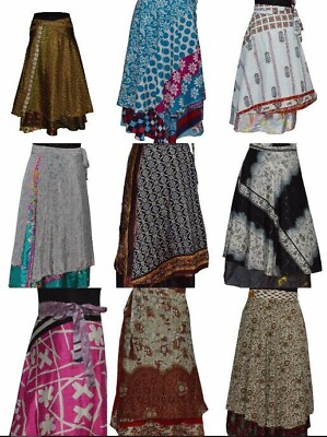 #ad 15 PCS lot Vintage Silk Women Long Skirts $99.99