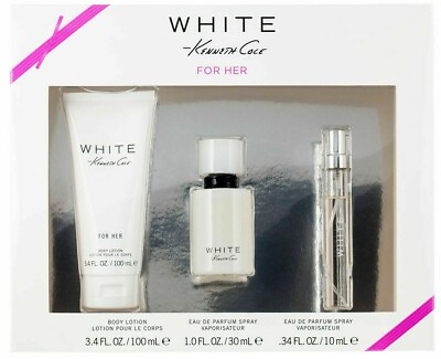 3pc Set KENNETH COLE WHITE For Her EDT 1 oz Roller .33 oz LOTION 3.4 oz $26.99