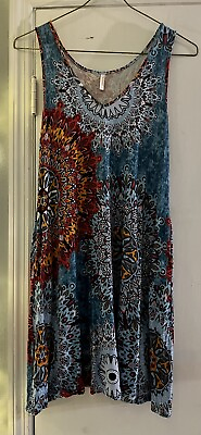 #ad #ad Women#x27;s large A line v neck dress New w o tags 95%polyester 5%spandex free ship $9.49
