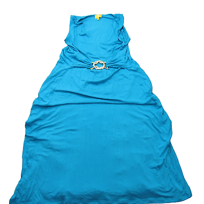 #ad Liz Lange womens Blue Maxi Dress Size 1X Sleeveless $11.24