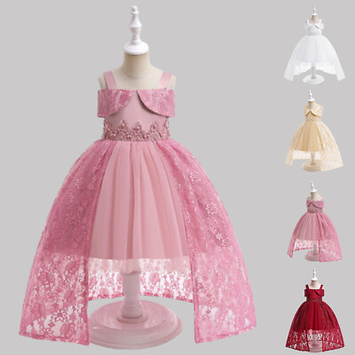 #ad Baby Girl Princess Wedding Evening Party Dress Sleeveless Bridesmaid Tulle Dress $39.19