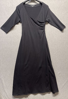Soft Surroundings Maxi Dress Petite Small Black Faux Wrap Knit $39.99