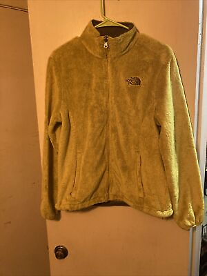 #ad The North Face Br. Yellow Full Zip Fleece Hooded Jacket Womens Size M $15.90