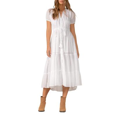 #ad Elan Womens White Cotton Long Daytime Maxi Dress XS BHFO 6518 $27.99