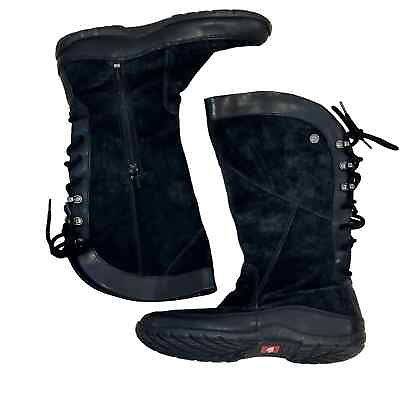 #ad The North Face Boots Women 8 Black Suede Janey Mid Calf Waterproof $26.99