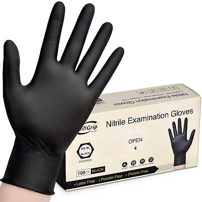 #ad 100pc Disposable Nitrile Exam 3 mil Latex Free Medical Cleaning Food Safe Gloves $6.99