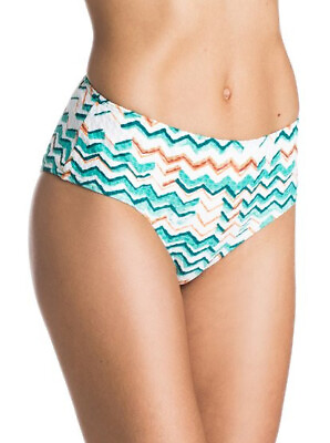#ad NWT Roxy Swim Women#x27;s Sun amp; Salt Mid High Waisted Bikini Bottoms Green Small $14.95