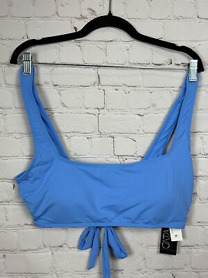 #ad New Women#x27;s CATALINA Bikini Top Blue Swim Top Padded tie back sz M NWT $10.94