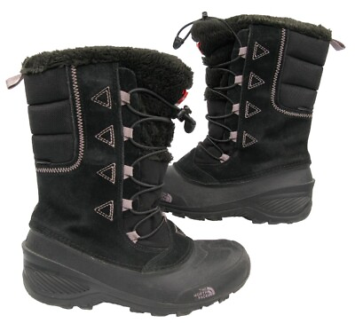 #ad The North Face Heat Seeker Black Leather Lined Waterproof Snow Boots Women#x27;s 6 $19.99