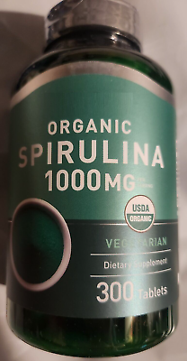#ad Organic Spirulina 1000mg 300Tabs Vegeterian Non GMO Blue Algae Superfood Amino $17.95