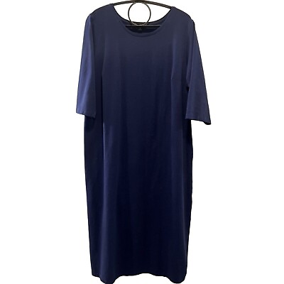 Ellos Womens Plus Size 1X Maxi 3 4 Sleeve Crew Neck Knit Dress Size 22 24 $26.00