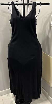 #ad Victoria’s Secret XS halter v neck black maxi dress slit $15.00