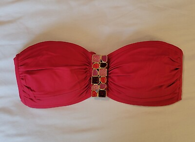 #ad La Blanca Red Bikini Top Size 8 $12.00