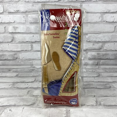 Dritz Wedge Espadrille Soles DIY Size 10 Adult Make Your Own Shoes Pattern $15.74