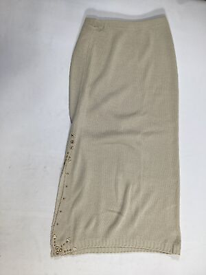 #ad Womens Unbranded Beige Full Length Skirt One Size NWOT $39.99