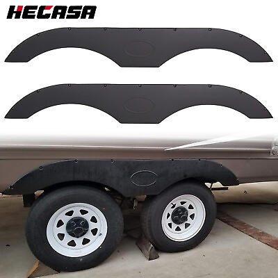 #ad HECASA 2 Tandem Pair Black Trailer Fender Skirt For RVs Campers And Trailers Set $77.90