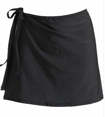 NEW Womens  Swim Cover Up Swimwear Beach Wrap Skirt Sarong Black Sz Medium $12.99