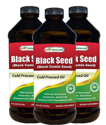 3 Pack Best Naturals Black Seed Oil 8 OZ $26.99