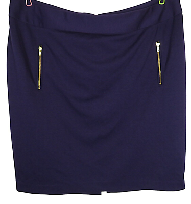 #ad Lane Bryant Purple Zipper Detail Back Slit Pencil Skirt Plus Size 22 $19.99