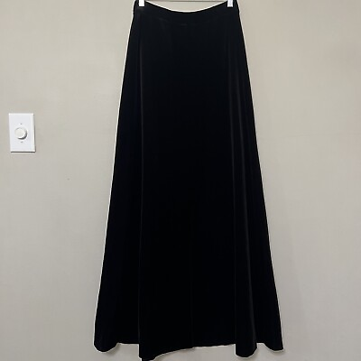 #ad #ad Vintage USA MADE Black Velvet Skirt Maxi Small Extra Tall Whimsigoth Grunge Y2K $26.99